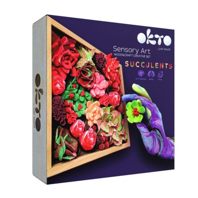 Set creatie wood &amp;amp; craft - succulents, 21*21cm - passion foto