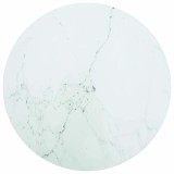 Cumpara ieftin Blat masa alb &Oslash;80x1 cm sticla securizata cu design de marmura