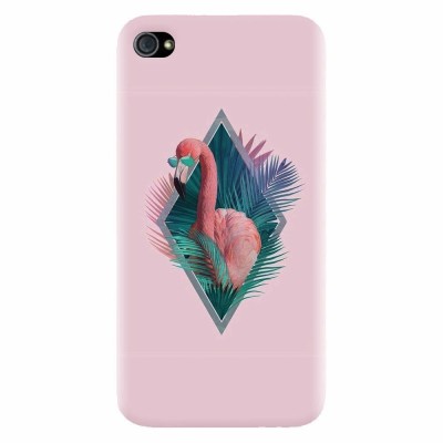 Husa silicon pentru Apple Iphone 4 / 4S, Flamingo With Sunglass foto