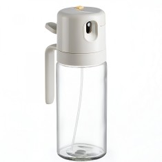 Dispenser pentru ulei, flippy, prin curgere si pulverizare, deschidere si inchidere automata a rezervorul, 550ml, 11.4x7.8x22.8cm, gri