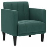 Cumpara ieftin Canapea scaun cu cotiere, verde inchis, 53 cm, catifea