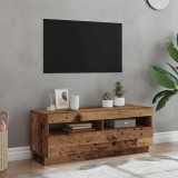 vidaXL Dulap TV cu lumini LED lemn vechi 100x35x40 cm lemn prelucrat