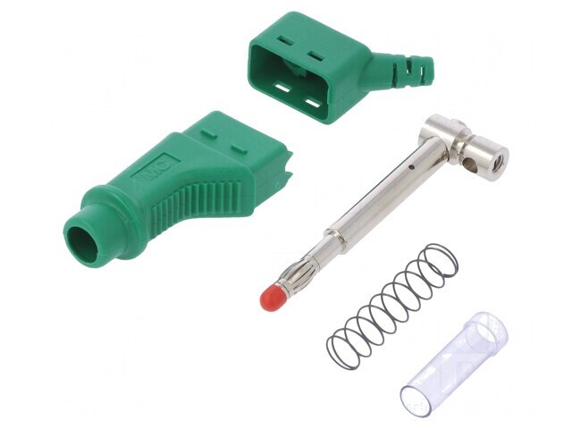 Mufă banană verde 4mm 32A 600V