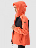 Geacă de trekking membrana 5000 pentru fete - culoarea coral, 4F Sportswear