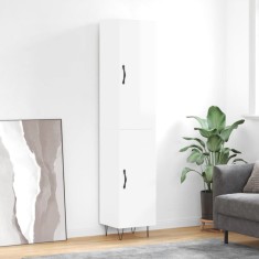 vidaXL Dulap inalt, alb extralucios, 34,5x34x180 cm, lemn prelucrat foto