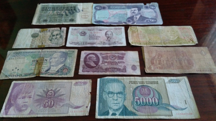 10 bancnote rupte, uzate, cu defecte (cele din imagine) #19