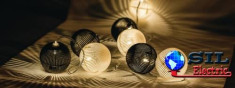 Ghirlanda luminoasa decorativa cu sfere alb/negre 10 LED-uri HQ foto