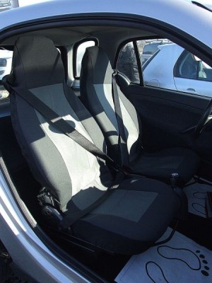 2 x Smart ForTwo Huse Scaune Masini Auto Negru Gri Textile foto