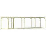 Coteț Păsări vidaXL, 1.5x6x1.5m, Lemn Pin Trat, Verde, Tarc Găini, Pui, Rațe, G&acirc;ște, Volieră Exterior Durabilă