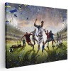 Tablou colaj jucatori fotbal pe teren verde 2109 Tablou canvas pe panza CU RAMA 40x60 cm