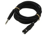 Cablu Jack 6,35 mm 3pin la XLR masculin 3pin, 5 m, negru