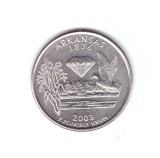 Moneda SUA 25 centi/quarter dollar 2003 D, Arkansas 1886, stare buna, curata