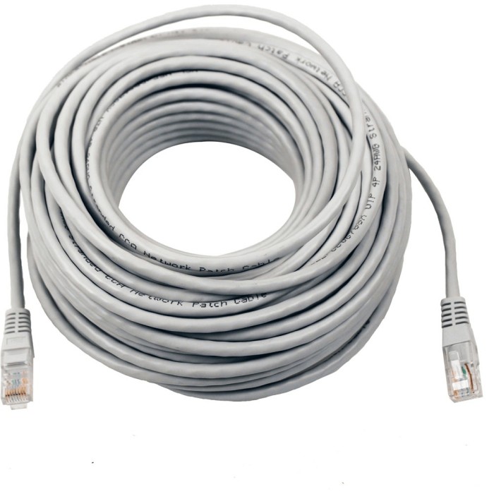 Patchcord cablu UTP CAT6 CCA 8x0.5mm, lungime 25 metri, diametru 6mm, culoare gri SafetyGuard Surveillance