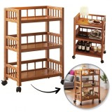 Raft mobil din bambus, dulap modern pe roti, 30x50x82 cm, JollyMag, SZ48