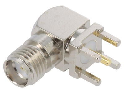 Conector SMA 90&amp;deg; THT PTFE aurit foto