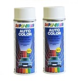 Vopsea Spray Auto Skoda Alb Candy 1026 DUPLI-COLOR 400ml x2 buc, Retus Auto, Uscare Rapida, Rezistenta UV