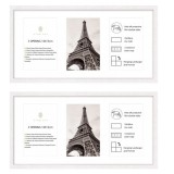 Set 2 rame foto Atobart, 39.6 x 20.6, pentru cate 3 poze a 10 x 15 cm, lemn, alb