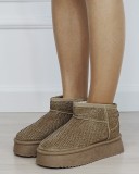 Cumpara ieftin Ghete dama kaki cu pietricele PU-15 M4