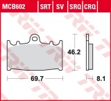 Set placute frana fata TRW MCB602 - Kawasaki ZXR - ZZR 400-1100 - ZX Ninja 600-900 - Suzuki GSF-GSX