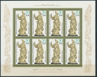 B0484 - Germania DDR 1984 - Sculptura coala x8 neuzat,perfecta stare foto