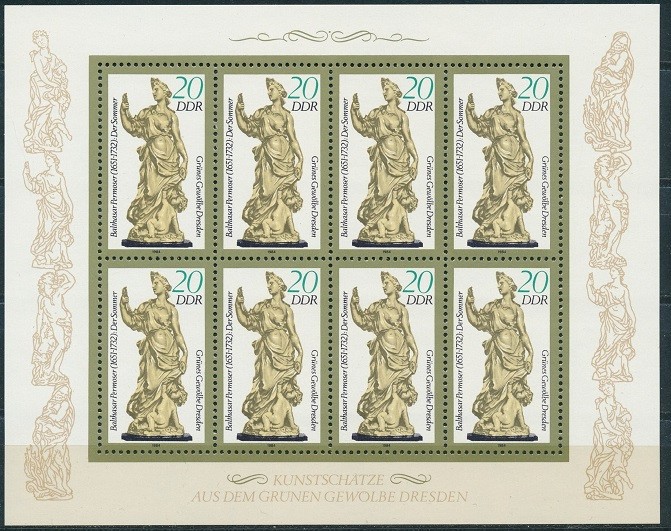 B0484 - Germania DDR 1984 - Sculptura coala x8 neuzat,perfecta stare