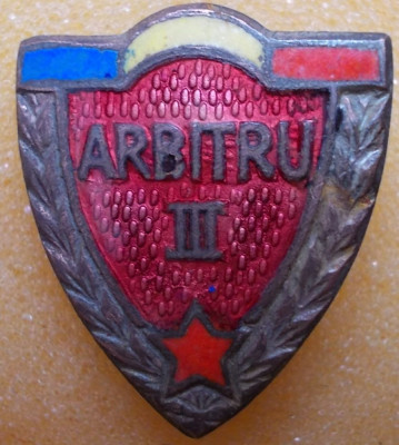 Insigna Arbitru categ.III RPR, anii 1950 foto