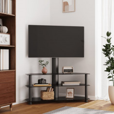 Suport TV de colt cu 3 niveluri pentru 32-70 inchi, negru GartenMobel Dekor