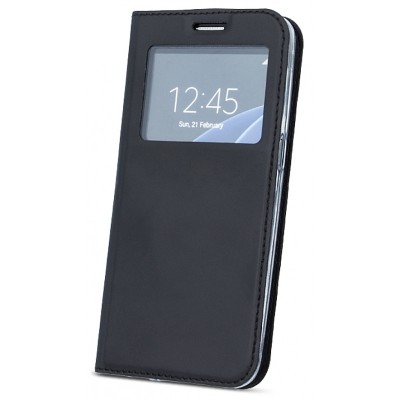 Husa Piele OEM Smart Look pentru Samsung Galaxy A30 A305 / Samsung Galaxy A20 A205, Neagra foto