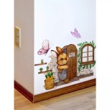 Cumpara ieftin Sticker Perete Autocolant Iepuras Deschide Usa 20x30cm - 79521