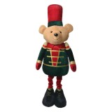 Cumpara ieftin Figurina Ursulet Craciun textil multicolor 25x15x58 cm