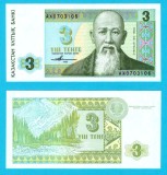Kazahstan (p#8) 3 Tenge 1993 UNC 'S&uuml;yinbay Aronwlı'; (ROG CITITI DETALIILE!)