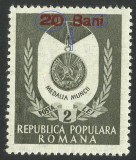 EROARE ROMANIA 1952 LP 311 ORDINE SI MEDALII SUPRATIPAR MNH-Dublu la supratipar