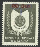 EROARE ROMANIA 1952 LP 311 ORDINE SI MEDALII SUPRATIPAR MNH-Dublu la supratipar, Nestampilat