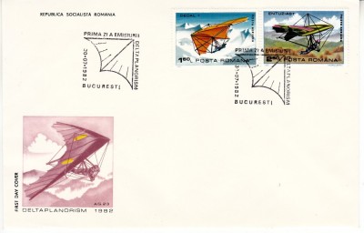 C12 - FDC Romania - Deltaplanorism - LP1057 - 1982 foto