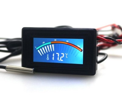 Termometru LCD color scala 5-24V rulota barca auto moto pc mooding -50/110gC foto