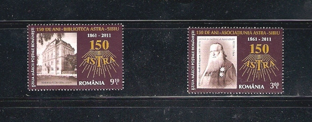 ROMANIA 2011 - 150 ANI BIBLIOTECA ASTRA SIBIU, MNH - LP 1908