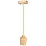 Pendul tavan soclu E27 lemn - verde, V-TAC