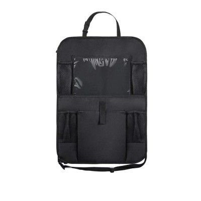 Suport de Organizare pentru Scaun Auto, negru, 61 cm x 41.5 cm, material impermeabil, usor de curatat, multiple compartimente pentru stocare foto