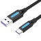 Cablu USB 2.0 USB A - USB C 3m 5A dublu ecranat negru 480Mbps VENTION CORBI