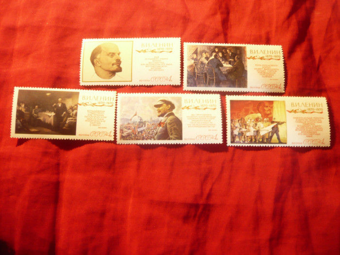 Serie mica URSS 1970 - 100 Ani Lenin , 5 valori