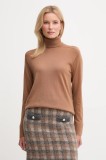 United Colors of Benetton pulover de l&acirc;nă culoarea maro, light, cu guler, 11AHD203Y