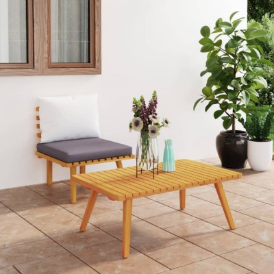 Gossi set mobilier de gradina cu perne, 2 piese, lemn masiv de acacia foto