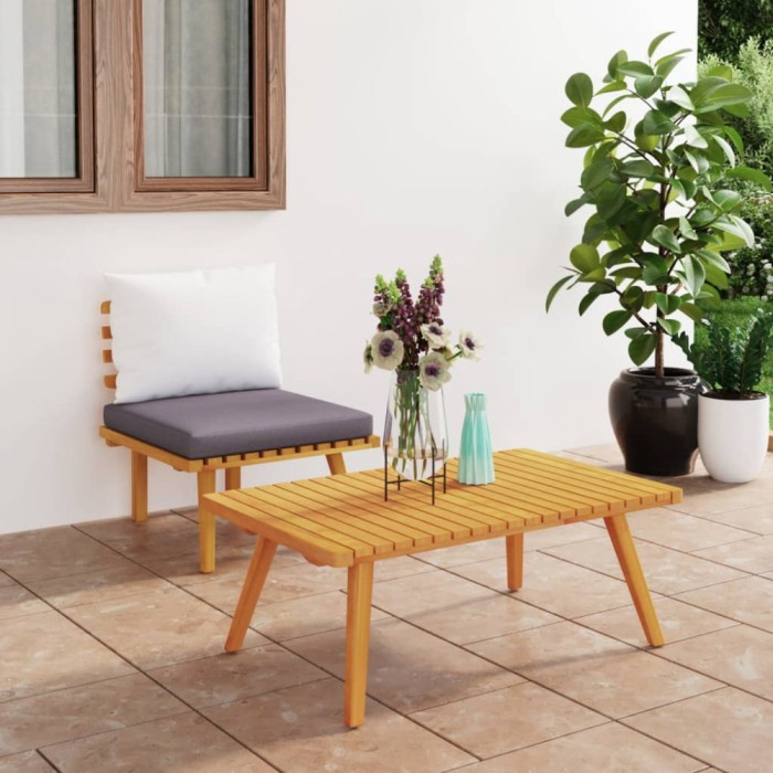 Gossi set mobilier de gradina cu perne, 2 piese, lemn masiv de acacia