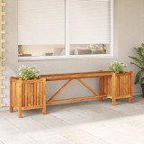 VidaXL Bancă de grădină cu 2 jardiniere, 150x30x40 cm, lemn de acacia