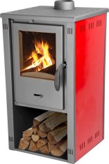 Soba pe lemne Thalia Pella S rosie, 5,4 kW, randament 81,4%