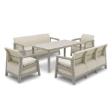 Set de mobilier de grădină Scandi Family linea duo gri-bej pietriș