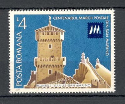 Romania.1977 100 ani marca postala din san Marino YR.629 foto
