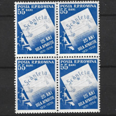 ROMANIA 1956 - 25 DE ANI DE LA APARITIA ZIARULUI "SCANTEIA", BLOC,MNH - LP 415