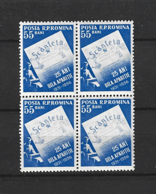 ROMANIA 1956 - 25 DE ANI DE LA APARITIA ZIARULUI &amp;quot;SCANTEIA&amp;quot;, BLOC,MNH - LP 415 foto