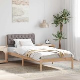 vidaXL Cadru de pat Maroniu și taupe 90 x 200 cm Lemn masiv de pin 878637